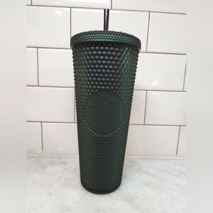 Starbucks Dark Green Studded Venti - 24 Oz - Tumbler & Straw